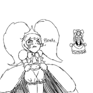 2girls artist:unknown ashley bloomers dress dress_lift mega_man_(series) queen_of_v_2025 roll_caskett warioware // 1000x1000 // 36KB