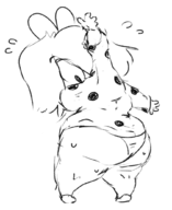 1girl anthology_of_the_killer artist:stinky_peanut ass bb breasts huge_breasts looking_back monochrome panties sketch sweat sweating thick thick_thighs // 847x1037 // 276KB