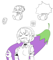 aigis eggplant emote parody persona_(series) persona_3 phone reaction_image shin_megami_tensei simple_coloring transformation // 752x849 // 131KB