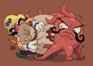 2boys artist:mateus_upd bag colored fighting money mustache parodius Sexy_Parodius simple_background super_mario Takosuke wario warioware // 1012x724 // 358KB