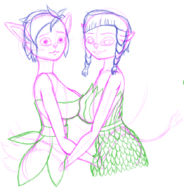 2girls artist:unknown elora huge_breasts spinner spyro_(series) wip // 842x881 // 504KB