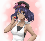 1girl artist:kuron colored dark_skin pokeball pokemon pokemon_xy sina smug // 1000x900 // 531KB