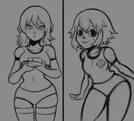 1girl alisa_ilinichina_amiella artist:pummies! god_eater gym_uniform shirt_lift // 523x471 // 78KB