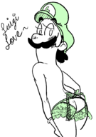 blush colored lewd lingerie luigi super_mario_bros. // 738x1052 // 54KB
