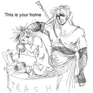 crossover kingdom_hearts nier papa_nier parody sketch sora text trash // 1500x1500 // 764KB