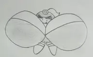 1girl artist:billyfutureboy bonita_zako goombella huge_breasts paper_mario paper_mario_the_thousand-year_door personification stretch_panic traditional_medium // 3252x2004 // 1.9MB