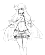 bloomers blush embarrassed monochrome patchouli_knowledge touhou // 661x804 // 165KB