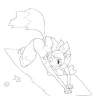 bent_over disgaea monochrome nekomata swimsuit wink // 1440x1440 // 273KB