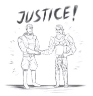 arthur captain_gordon crossover disgaea disgaea__hour_of_darkness fire_emblem fire_emblem_fates handshake lineart paichulek text // 1250x1294 // 240KB