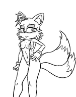 1girl anthro breasts embarrassed furry miles_tails_prower rule_63 sling_bikini sonic_(series) // 1100x1400 // 203KB