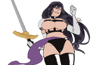 artist:necrolepsy ayra cleavage colored fire_emblem fire_emblem_heroes huge_breasts latex midriff skimpy sword tube_top underboob // 905x629 // 220KB