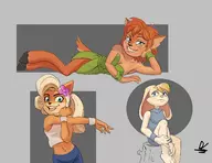 3girls artist:lizardude bianca coco_bandicoot crash_bandicoot_(series) elora spyro_(series) // 2400x1855 // 1.1MB