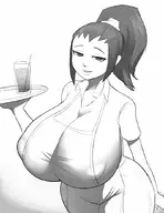 1girl artist:allbeatnik diner_dash flo huge_breasts // 800x1041 // 235KB