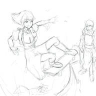 3boys abandoned artist:frequencyblue crossdressing dizzy maid persona persona_(series) persona_4 shin_megami_tensei skateboard sketch teddie yosuke_hanamura yu_narukami // 3000x3000 // 2.6MB