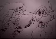 alice american_mcgee's_alice artist:boneax crossover fable fight jack_of_blades knife sword // 1600x1121 // 2.6MB