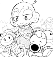 1boy artist:goatboydraws bloons bloons_td_6 crossover druid_of_the_jungle_monkey furry monkey peashooter plants_vs_zombies sunflower zombie // 1547x1667 // 1.6MB