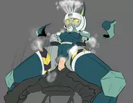 ahegao artist:mckraken colored huge_breasts penis robo-fortune robot skullgirls thick_thighs topless vaginal wide_hips // 1500x1153 // 606KB