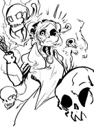 bloody_marie halloween marie_korbel skeleton skullgirls // 1500x2100 // 516KB