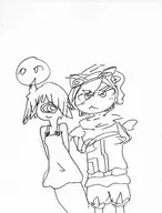 1boy 1girl artist:lunaticsoda c.kid cyclops doodle doom doom_mod doom_radys evil_eye-chan short_hair traditional_medium // 1648x2160 // 187KB