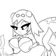 1girl artist:iggy_bomb bonelegs clothed_paizuri monster_girl paizuri penis shantae_(series) short_hair spider_girl wayforward wip // 1200x1200 // 278KB