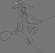 1girl ar_tonelico ar_tonelico_ii boots bow broom cloak gloves hat looking_at_viewer luca_trulyworth smile witch_hat // 1608x1549 // 255KB