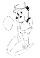 anya artist:unknown black_and_white bra breasts cosplay cum cum_on_thighs ears facial hair head lineart mouthwashing panties polle pony pony_express submissive suit // 706x1024 // 57KB