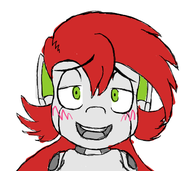 artist:domobot bedroom_eyes blush colored not_vidya robot_girl sola topless // 439x391 // 55KB