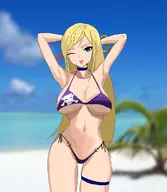 1girl artist:unknown b._jenet beach bikini the_king_of_fighters // 1114x1280 // 687KB