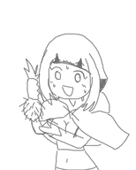 1girl gardenia joke_delivery midriff pokemon pokemon_dppt sweat vegetable // 1150x1438 // 319KB