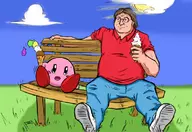 bench gabe_newell ice_cream kirby kirby_(series) obese obesity valve // 787x541 // 278KB