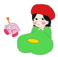 ! adeleine artist:touhoufan colored huge_breasts kirby kirby_(series) nose_bleed // 992x984 // 119KB
