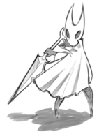 1girl artist:unknown greyscale hollow_knight hornet monochrome silksong sketch // 1092x1382 // 528KB