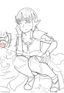 blush hyrule_warriors link peeing princess_zelda the_legend_of_zelda // 669x970 // 261KB