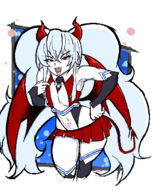 1girl artist:esao303 bomb grim_aloe horns tail twintails wings // 531x664 // 105KB