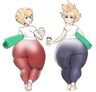2boys artist:necrolepsy ass blonde_hair blue_eyes cloud_strife colored crossover cup final_fantasy final_fantasy_vii huge_ass looking_back shulk thick_thighs xenoblade xenoblade_chronicles // 832x798 // 417KB