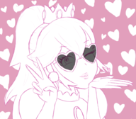 heart peace_sign peach sunglasses super_mario // 915x800 // 273KB