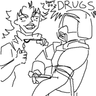 crossover dio_brando doom doom_guy doomguy drugs heroin jojo's_bizarre_adventure parody text // 400x400 // 12KB