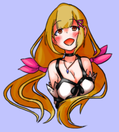 1girl anzu_futaba artist:mellie blush cleavage colored edit green_eyes idolm@ster kingdom_hearts kingdom_hearts_union_x long_hair orange_hair strelitzia // 1396x1538 // 1.1MB