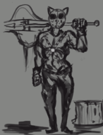 axe battle_cats executioner monochrome spooky // 760x1000 // 496KB