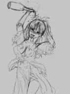 1girl atelier_(series) atelier_rorona blush bottle drunk lionela_heinze long_hair sketch tongue wip // 650x874 // 216KB