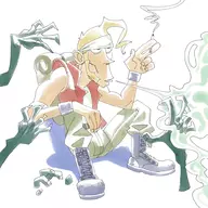 1boy artist:unknown marco_rossi metal_slug smoking // 1000x1000 // 657KB