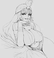 1girl artist:heeho-san cleavage cleopatra shin_megami_tensei smt // 1380x1480 // 374KB