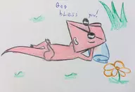 arrow_lizard artist:paladin colord flower laying_down mother_(series) mother_3 shades smile sunglasses traditional_medium // 2226x1536 // 442KB