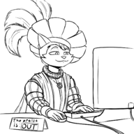 1boy anthro artist:callmewritefag cat computer furry monochrome sketch tagme text // 1450x1450 // 569KB