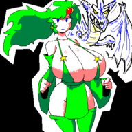 1girl artist:unknown dragon final_fantasy final_fantasy_iv huge_breasts rydia // 400x400 // 32KB