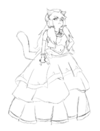 1girl ai.mi animal_ears artist:unknown dress idol omega_strikers princess_dress tail // 971x1276 // 221KB