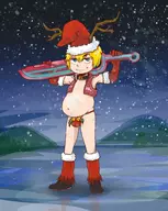 artist:bishopbb belly bulge colored shulk xenoblade xenoblade_chronicles xmas // 1400x1759 // 459KB