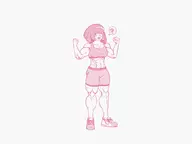 1girl buff flexing monochrome not_vidya oc princess sketch speech_bubble team_peep // 2048x1536 // 398KB