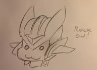 1boy aile artist:anaugi chibi mega_man_(series) mega_man_zx overalls sketch text traditional_medium vent // 1246x908 // 226KB
