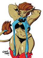 1girl artist:cyber_pork battle_chasers_nightwar beastmaster_raha muscles // 900x1200 // 554KB